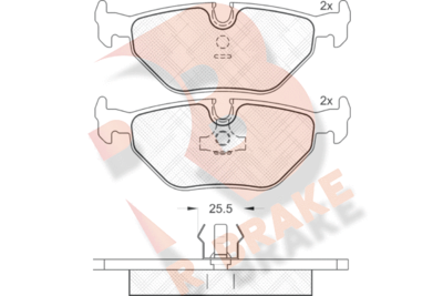 RB1051 R BRAKE Комплект тормозных колодок, дисковый тормоз