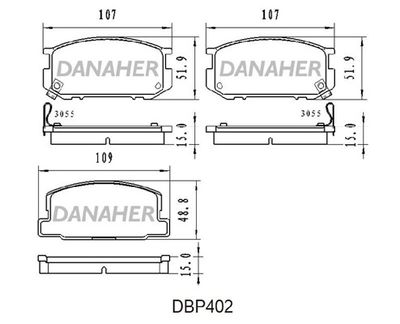 DBP402 DANAHER Комплект тормозных колодок, дисковый тормоз