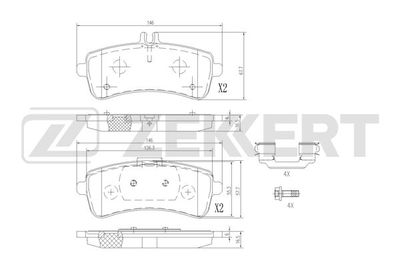 BS3063 ZEKKERT Комплект тормозных колодок, дисковый тормоз