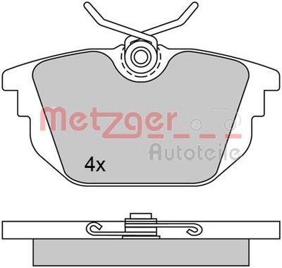 1170497 METZGER Комплект тормозных колодок, дисковый тормоз