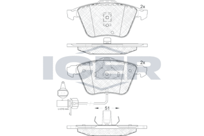 181531 ICER Комплект тормозных колодок, дисковый тормоз