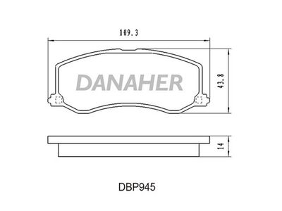 DBP945 DANAHER Комплект тормозных колодок, дисковый тормоз
