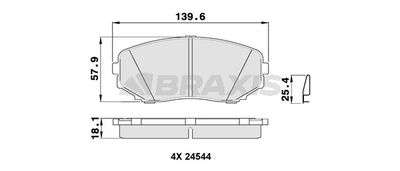 AB0388 BRAXIS Комплект тормозных колодок, дисковый тормоз