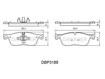 DBP3188 DANAHER Комплект тормозных колодок, дисковый тормоз