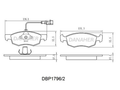 DBP17962 DANAHER Комплект тормозных колодок, дисковый тормоз