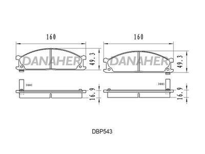 DBP543 DANAHER Комплект тормозных колодок, дисковый тормоз