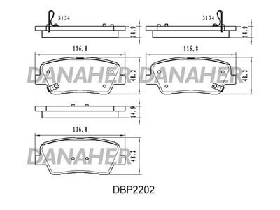 DBP2202 DANAHER Комплект тормозных колодок, дисковый тормоз