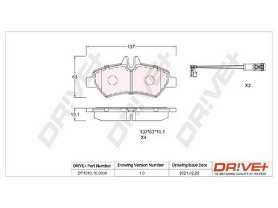 DP1010100906 Dr!ve+ Комплект тормозных колодок, дисковый тормоз