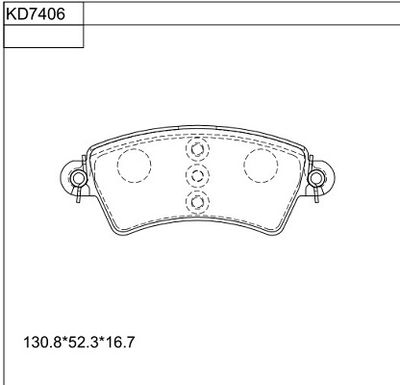 KD7406 ASIMCO Комплект тормозных колодок, дисковый тормоз