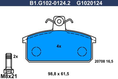 B1G10201242 GALFER Комплект тормозных колодок, дисковый тормоз