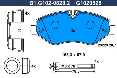 B1G10208282 GALFER Комплект тормозных колодок, дисковый тормоз