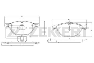 BS2144 ZEKKERT Комплект тормозных колодок, дисковый тормоз