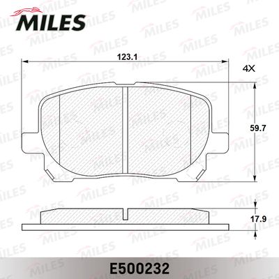 E500232 MILES Комплект тормозных колодок, дисковый тормоз