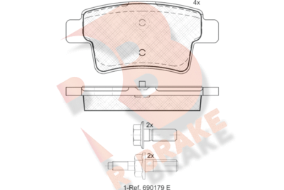 RB1853 R BRAKE Комплект тормозных колодок, дисковый тормоз