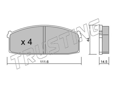 2540 TRUSTING Комплект тормозных колодок, дисковый тормоз