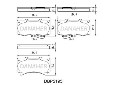 DBP5195 DANAHER Комплект тормозных колодок, дисковый тормоз