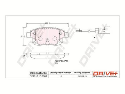 DP1010100903 Dr!ve+ Комплект тормозных колодок, дисковый тормоз