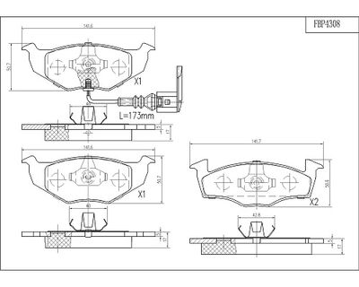 FBP4308 FI.BA Комплект тормозных колодок, дисковый тормоз