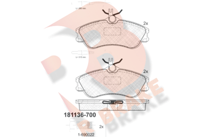 RB1136700 R BRAKE Комплект тормозных колодок, дисковый тормоз