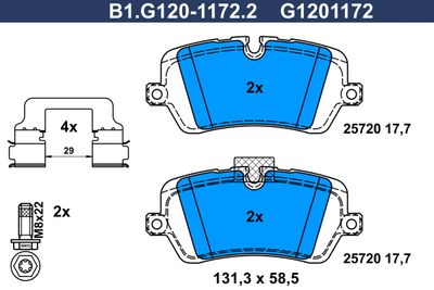 B1G12011722 GALFER Комплект тормозных колодок, дисковый тормоз