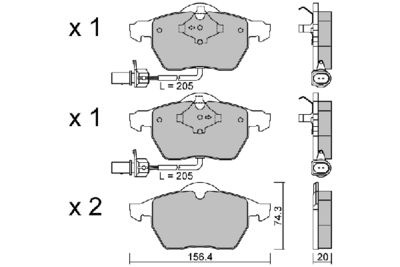 BPVW1010 AISIN Комплект тормозных колодок, дисковый тормоз