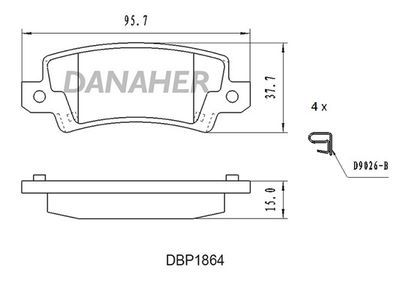 DBP1864 DANAHER Комплект тормозных колодок, дисковый тормоз
