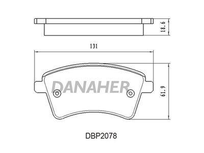 DBP2078 DANAHER Комплект тормозных колодок, дисковый тормоз