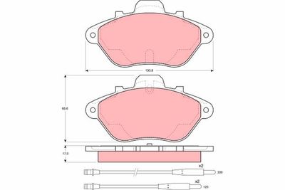 GDB956 TRW Комплект тормозных колодок, дисковый тормоз