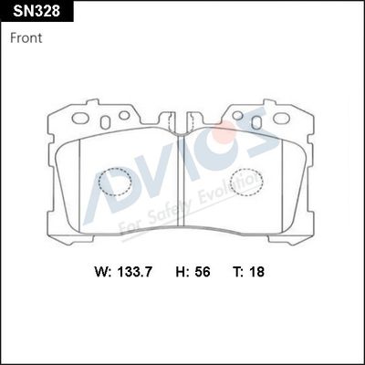 SN328 ADVICS Комплект тормозных колодок, дисковый тормоз