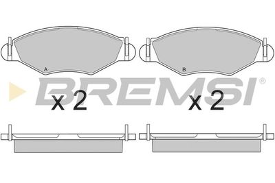 BP2847 BREMSI Комплект тормозных колодок, дисковый тормоз