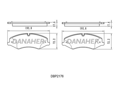 DBP2176 DANAHER Комплект тормозных колодок, дисковый тормоз