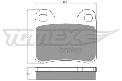 TX1037 TOMEX Brakes Комплект тормозных колодок, дисковый тормоз