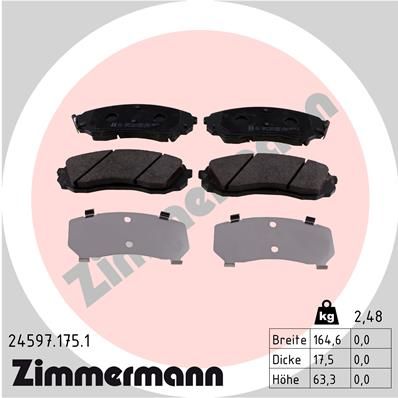 245971751 ZIMMERMANN Комплект тормозных колодок, дисковый тормоз