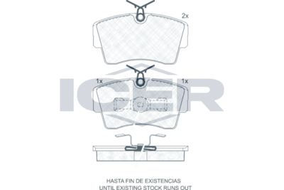 180815 ICER Комплект тормозных колодок, дисковый тормоз