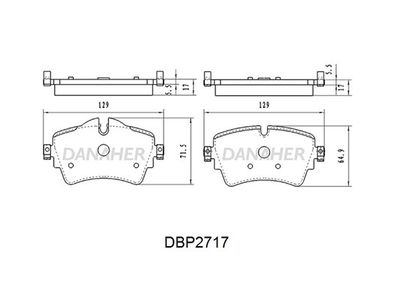 DBP2717 DANAHER Комплект тормозных колодок, дисковый тормоз