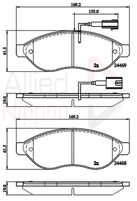 ADB12227 COMLINE Комплект тормозных колодок, дисковый тормоз