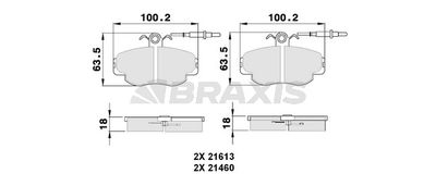 AB0152 BRAXIS Комплект тормозных колодок, дисковый тормоз