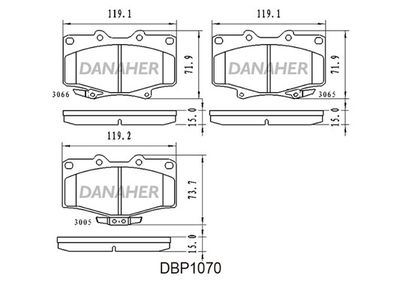 DBP1070 DANAHER Комплект тормозных колодок, дисковый тормоз