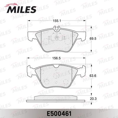 E500461 MILES Комплект тормозных колодок, дисковый тормоз