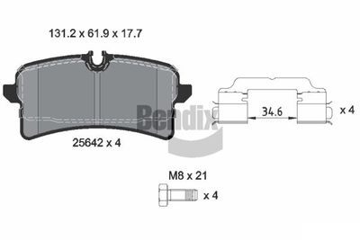 BPD2304 BENDIX Braking Комплект тормозных колодок, дисковый тормоз