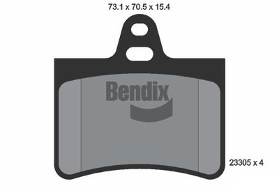 BPD1353 BENDIX Braking Комплект тормозных колодок, дисковый тормоз