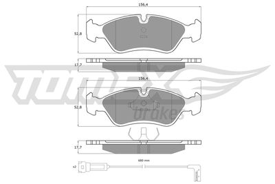 TX10681 TOMEX Brakes Комплект тормозных колодок, дисковый тормоз