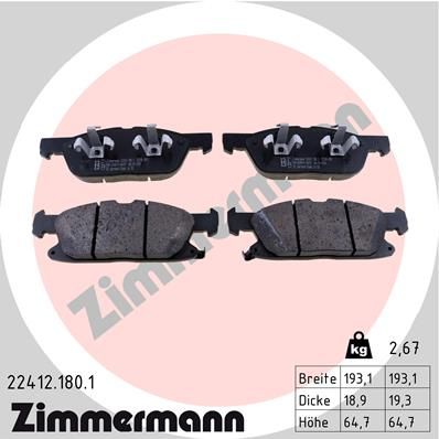 224121801 ZIMMERMANN Комплект тормозных колодок, дисковый тормоз