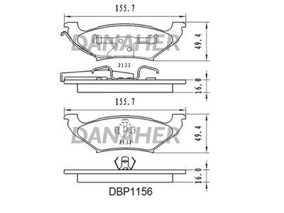 DBP1156 DANAHER Комплект тормозных колодок, дисковый тормоз