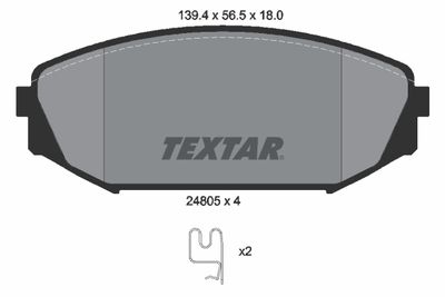 2480501 TEXTAR Комплект тормозных колодок, дисковый тормоз
