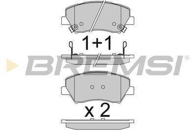 BP3842 BREMSI Комплект тормозных колодок, дисковый тормоз