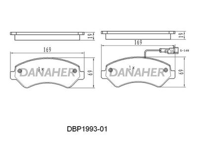 DBP199301 DANAHER Комплект тормозных колодок, дисковый тормоз