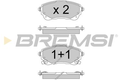 BP3788 BREMSI Комплект тормозных колодок, дисковый тормоз