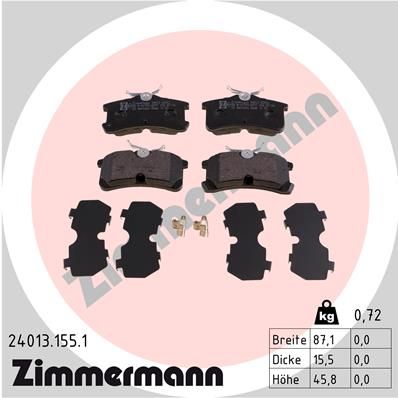 240131551 ZIMMERMANN Комплект тормозных колодок, дисковый тормоз