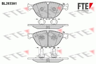 BL2633A1 FTE Комплект тормозных колодок, дисковый тормоз